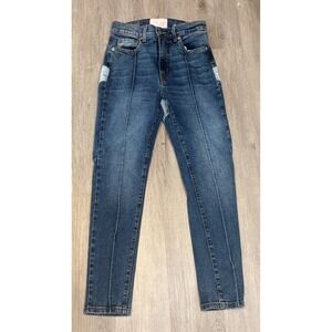 Revice Denim Venus Crop Star Back Skinny Jeans Blue Size 26